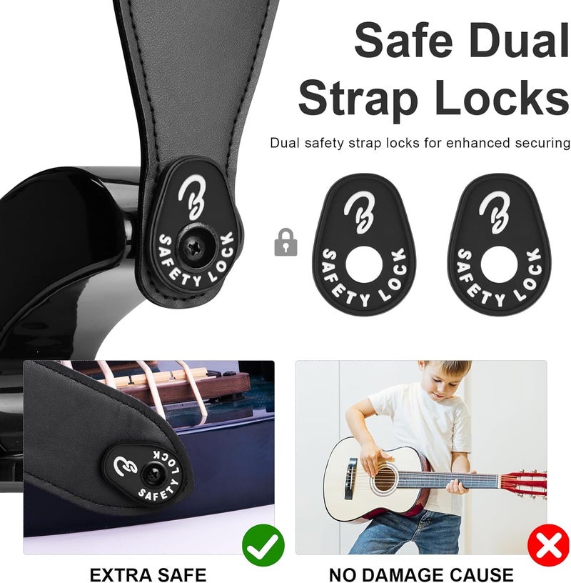 BestSounds Guitar Strap Blocks, 6PCS Premium Silicone Safety Locks (B Style White) - Image 4